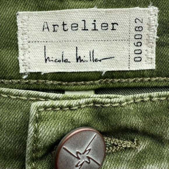 Nicole Miller Artelier Green Flare Jeans Size 27 - Picture 3 of 11